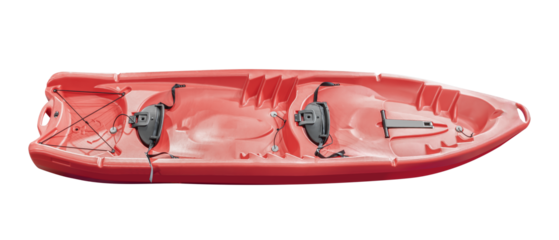 Top view red kayak