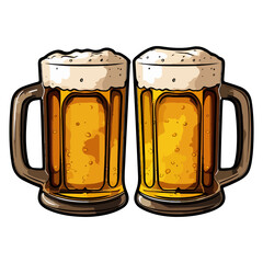 beer mug with foam illustration