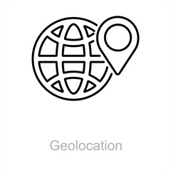 Geolocation and map icon concept