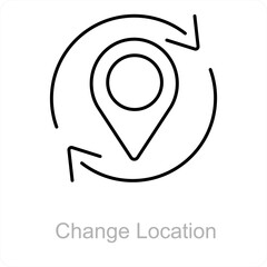 Change Location and map icon concept