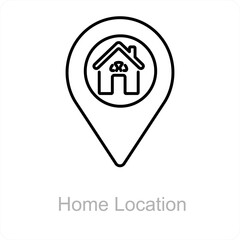 Home Location and map icon concept 