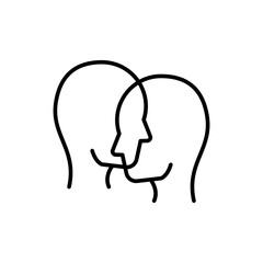 Bipolar dissorder outline icons, minimalist vector illustration ,simple transparent graphic element .Isolated on white background