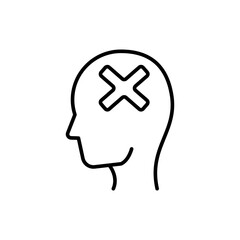 Mental illness outline icons, minimalist vector illustration ,simple transparent graphic element .Isolated on white background