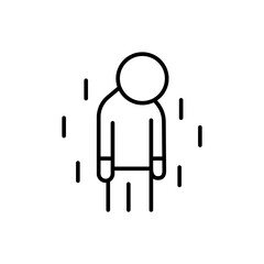 Depression outline icons, minimalist vector illustration ,simple transparent graphic element .Isolated on white background