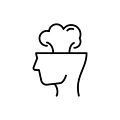 Mind blows outline icons, minimalist vector illustration ,simple transparent graphic element .Isolated on white background