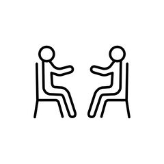 Consultation outline icons, minimalist vector illustration ,simple transparent graphic element .Isolated on white background