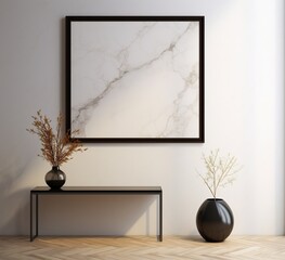 Black and White Marble Wall Art in Modern Home Interior