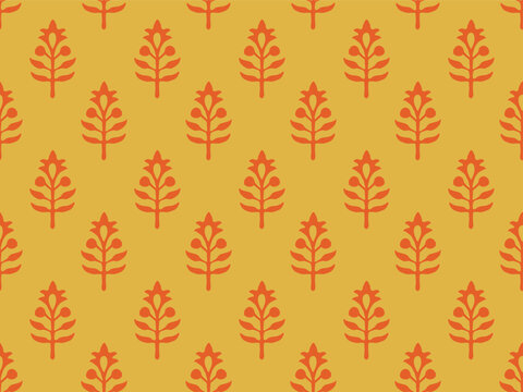 BLOCK PRINT SEAMLESS ALL OVER PRINT PATTERN VECTOR ILLUSTRATION