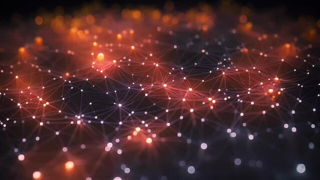 Moving networks An animated visualization of a selforganizing map, where the connections and s of data points are constantly shifting and reorganizing, showcasing the dynamic learning process