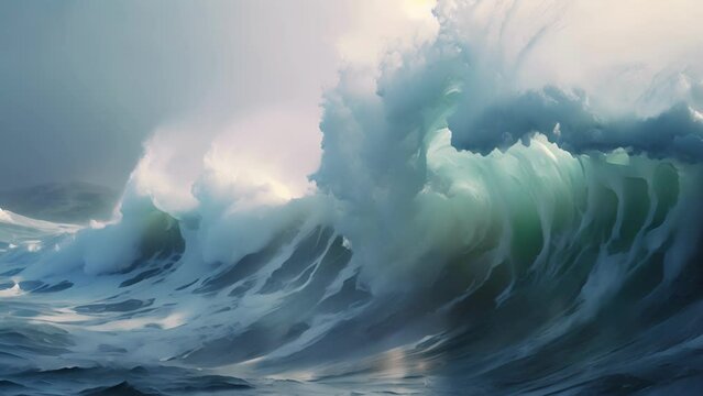 Get lost in the soothing rhythm of crashing waves in this ethereal video capturing the power of the ocean.