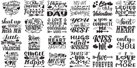 Valentine's Day t-shirt design bundle.Valentine's Day SVG T-shirt Design Bundle . Valentine SVG Quotes Design Bundle. Valentine's Day typography t-shirt design. Valentine T shirt Design. 