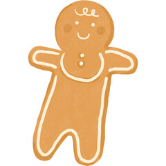 Hand drawn gingerbread man cookie