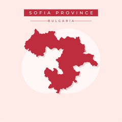 Vector illustration vector of Sofia Province map Bulgaria