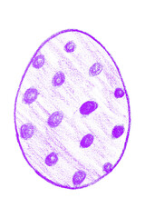 Drawing purple Easter eggs isolated on transparent background.