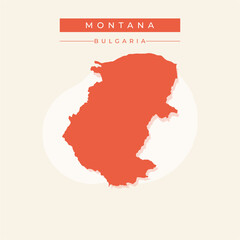 Vector illustration vector of Montana map Bulgaria
