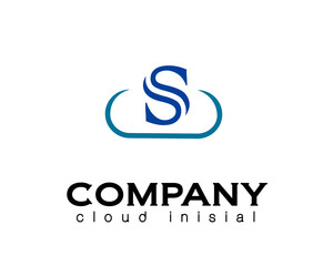 cloud initials s abstract logo design template