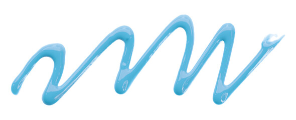 Light blue watercolor painted zigzag lines isolated on transparent background.