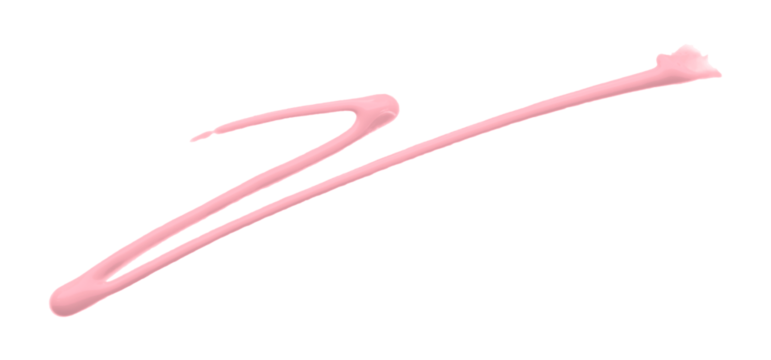 Pink watercolor painted zigzag lines isolated on transparent background.