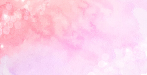 ピンク色の水彩絵の具で描いたピンクの背景
