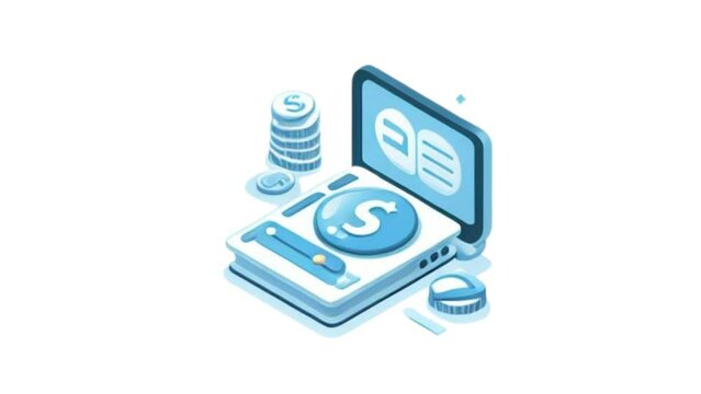 payment Icon of nice animated for your isometric videos easy to use with Transparent Background