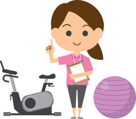 女性スポーツインストラクターのイメージイラスト
