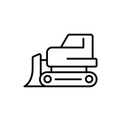 Obraz premium Bulldozer outline icons, minimalist vector illustration ,simple transparent graphic element .Isolated on white background