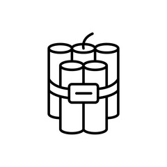 Dynamite outline icons, minimalist vector illustration ,simple transparent graphic element .Isolated on white background