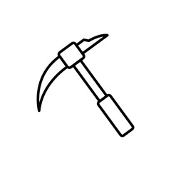 Pickaxe outline icons, minimalist vector illustration ,simple transparent graphic element .Isolated on white background