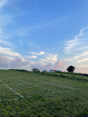 The sky and green hills. Beautiful natural scenery