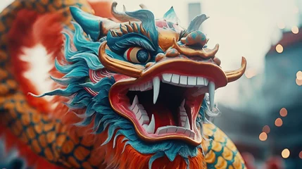Sierkussen Traditional dragon dance festival. Chinese New Year celebration © Svitlana