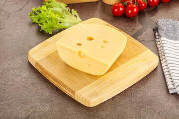 Gourmet Maasdam cheese with hole
