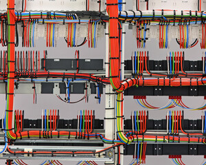 Connection of electronic modules using electrical insulated wires.