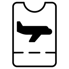 flight ticket solid glyph icon