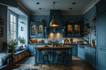 Fototapeta na wymiar kitchen minimalist with soft lighting interior professional advertising photography