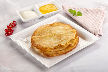 Sweet homemade thick baked pancakes