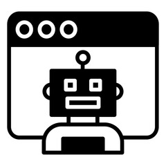 Web Robot solid glyph icon