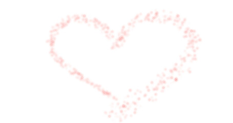 Red particle glitter heart effect material background (transparent background) png with alpha channel. overlay, frame.