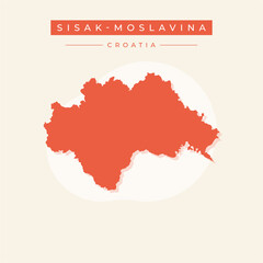Vector illustration vector of Sisak-Moslavina map Croatia