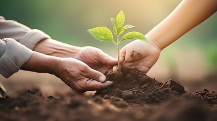 Saving the planet for our children with planting the tree