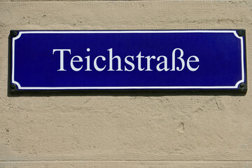 Enamel sign Teichstrasse
