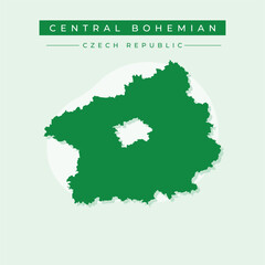 Vector illustration vector of Central Bohemian map Czech Republic