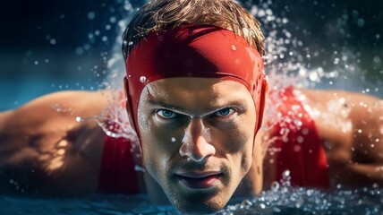 A swimmer portrait in the pool