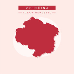 Vector illustration vector of Vysocina map Czech Republic