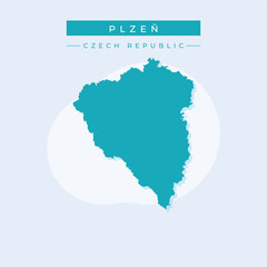 Vector illustration vector of Plzen map Czech Republic