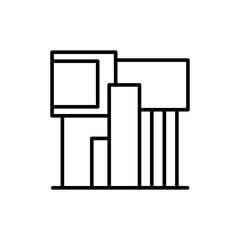 Modern house outline icons, minimalist vector illustration ,simple transparent graphic element .Isolated on white background