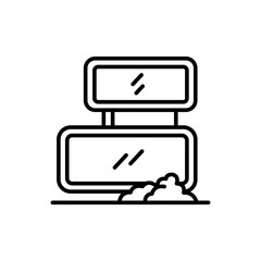 Modern house outline icons, minimalist vector illustration ,simple transparent graphic element .Isolated on white background