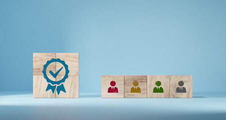 completed sign of top service quality assurance, guarantee, standards, ISO certification and...