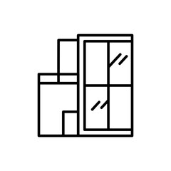 Modern house outline icons, minimalist vector illustration ,simple transparent graphic element .Isolated on white background