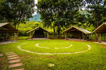 Fototapeta premium Tree House in Camping field in Khao Yai in Thailand