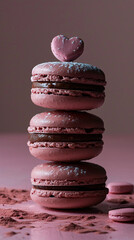 Sweet macaroon gift concept for Valentine's Day